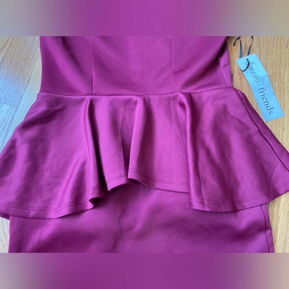 NWT! Lovers + Friends Peplum One Shoulder Bodycon Sheath Dress - Picture 5 of 10